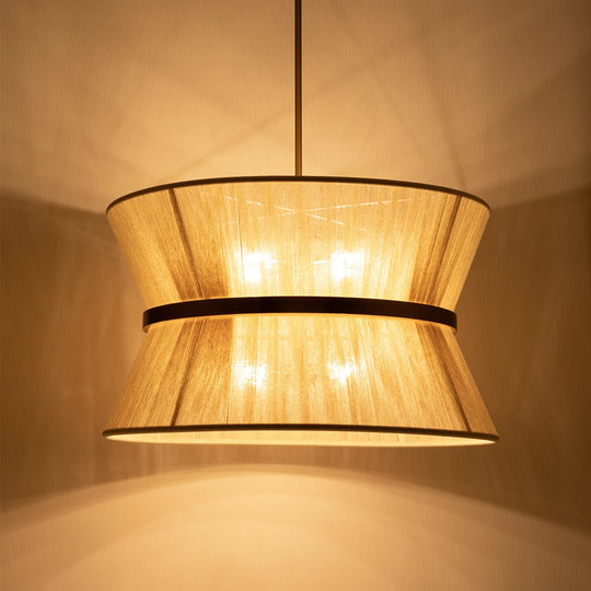 Pendantlightie-Boho Ivory Rope Drum Pendant Light-Pendants-2Lt-