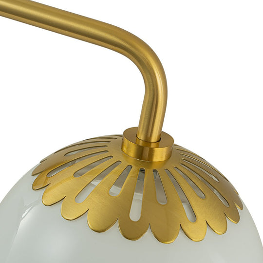 Pendantlightie - Brass 3 - Light Dewdrop Design Opal Glass Globe Wall Light - Wall Light - Brass -