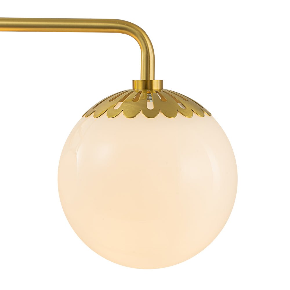 Pendantlightie - Brass 3 - Light Dewdrop Design Opal Glass Globe Wall Light - Wall Light - Brass -