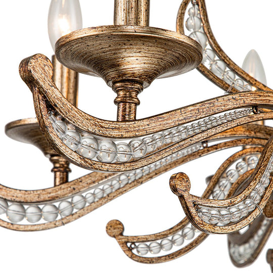 Pendantlightie - Classical French 6 - Light Retro Candle Style Crystal Chandelier - Chandeliers - Antique Bronze -