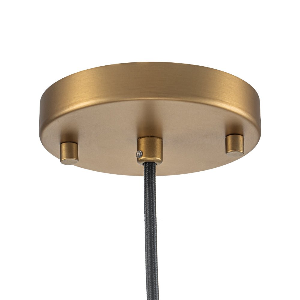 Pendantlightie - Contemporary 1 - Light Dome Shape Seeded Glass Pendant For Dining Table - Pendants - Brass -