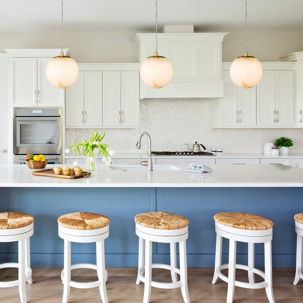 Pendantlightie - Contemporary 1 - Light Marble Globe Pendant In Brass - Pendants - Brass -