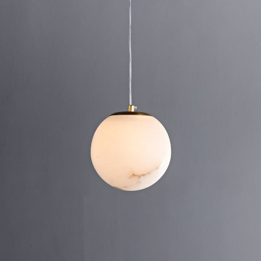 Pendantlightie - Contemporary 1 - Light Marble Globe Pendant In Brass - Pendants - Brass -
