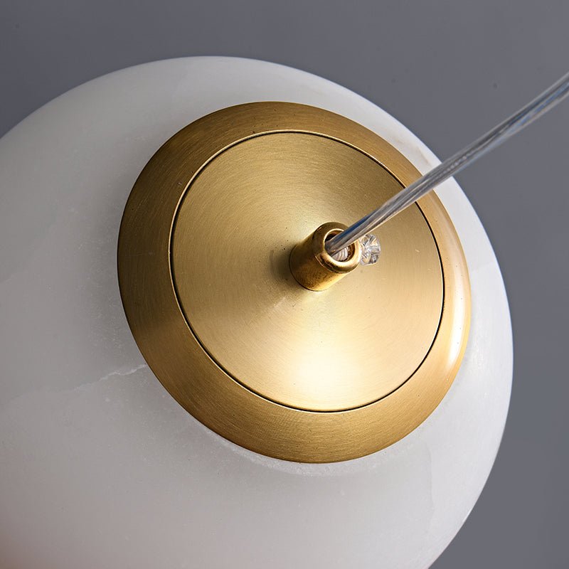 Pendantlightie - Contemporary 1 - Light Marble Globe Pendant In Brass - Pendants - Brass -