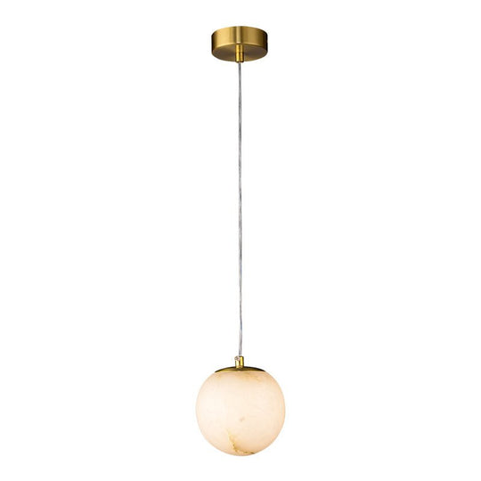 Pendantlightie - Contemporary 1 - Light Marble Globe Pendant In Brass - Pendants - Brass -