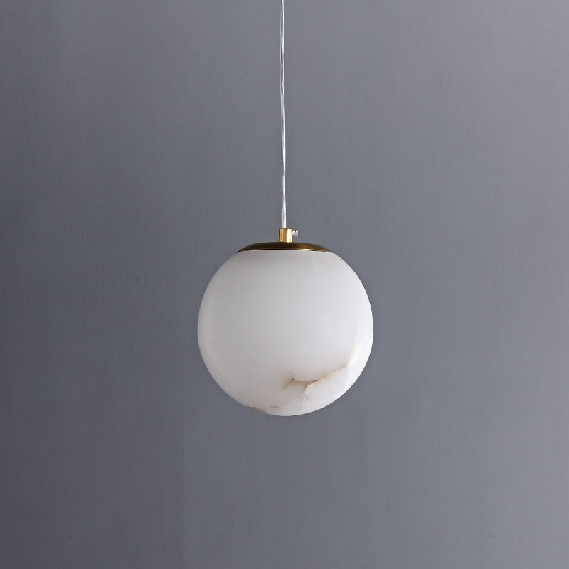 Pendantlightie - Contemporary 1 - Light Marble Globe Pendant In Brass - Pendants - Brass -
