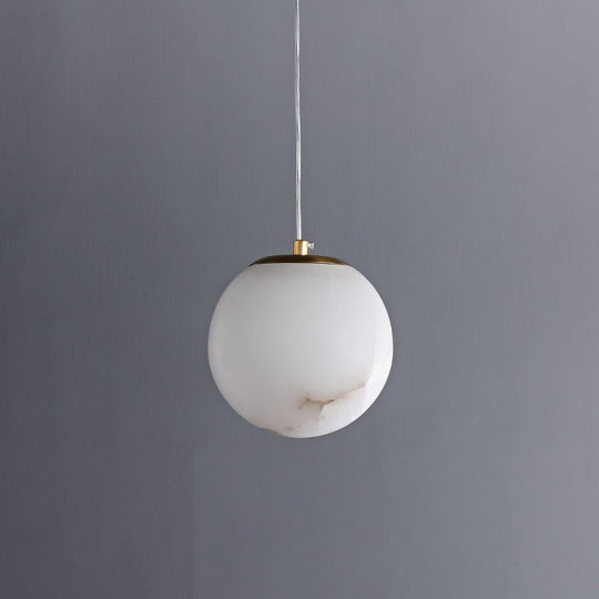 Pendantlightie - Contemporary 1 - Light Marble Globe Pendant In Brass - Pendants - Brass -