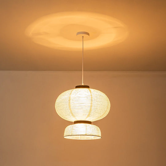 Pendantlightie - Contemporary 1 - Light Pleated Lantern Style Paper Pendant Light - Pendants - B -