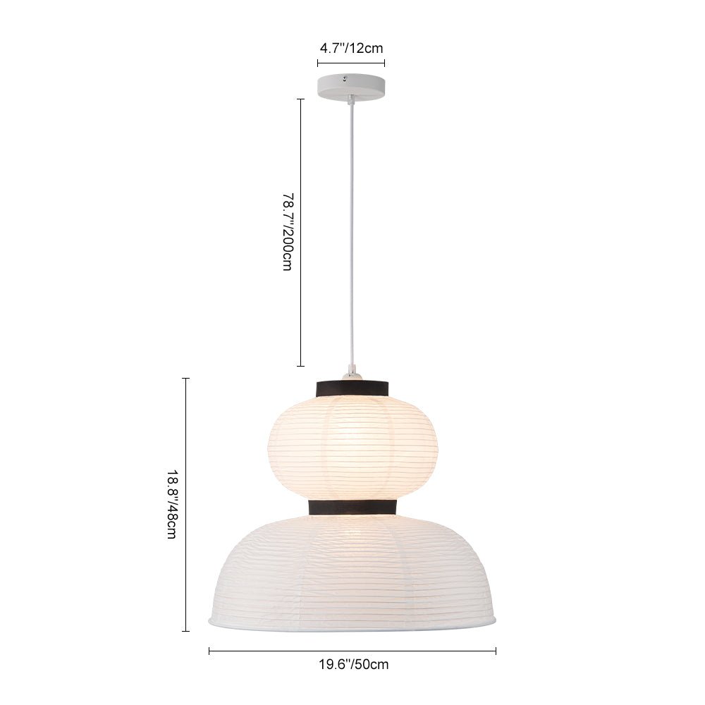 Pendantlightie - Contemporary 1 - Light Pleated Lantern Style Paper Pendant Light - Pendants - B -