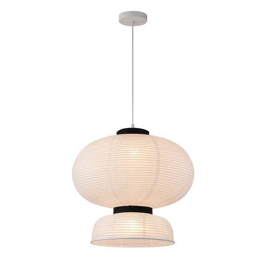 Pendantlightie - Contemporary 1 - Light Pleated Lantern Style Paper Pendant Light - Pendants - B -