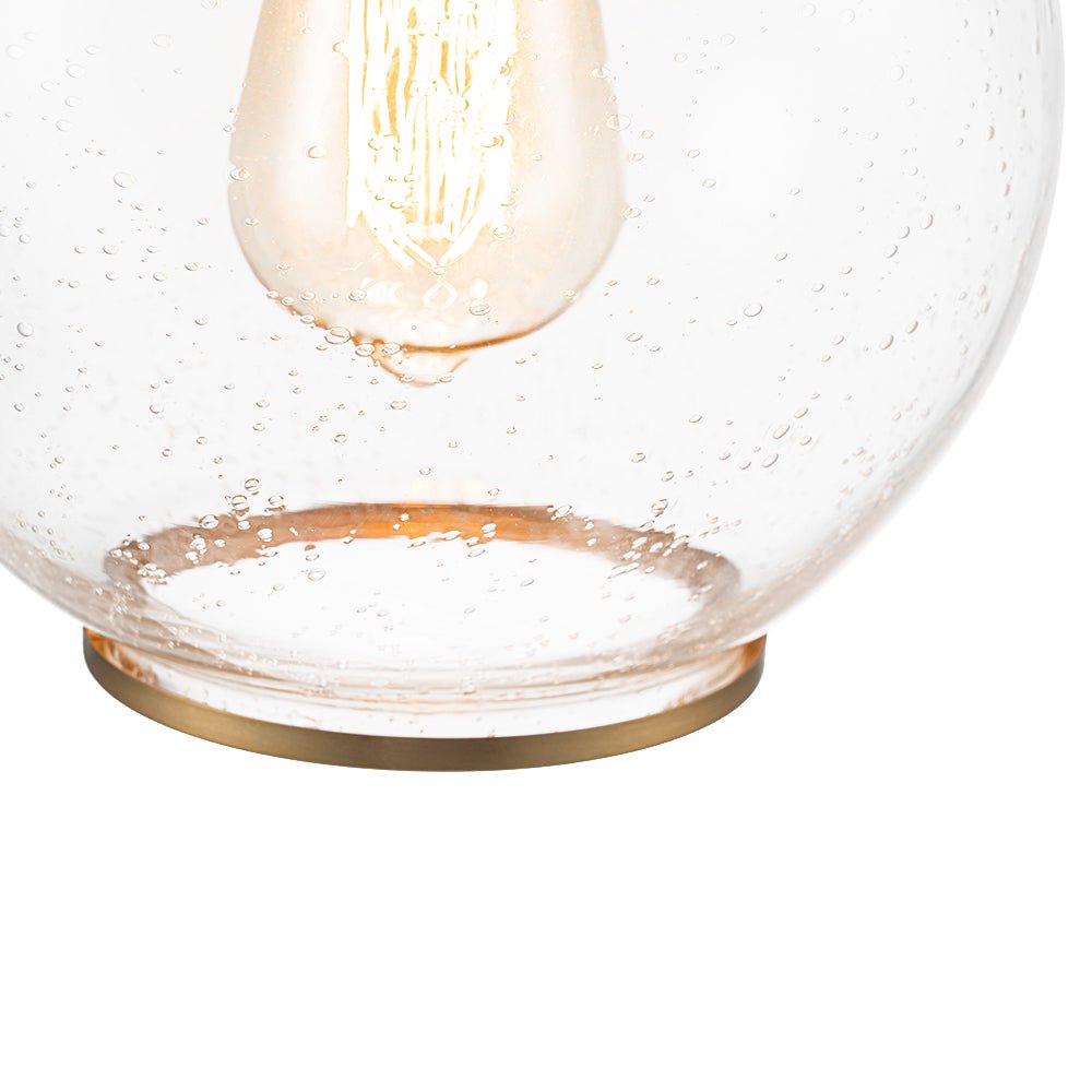 Pendantlightie - Contemporary 1 - Light Seeded Glass Globe Pendant For Dining Table - Pendants - Brass -