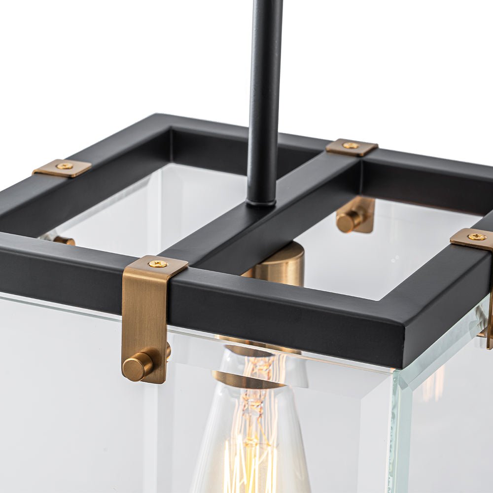 Pendantlightie - Contemporary 1 - Light Square Glass Pendant Light For Dining Space - Pendants - Black -