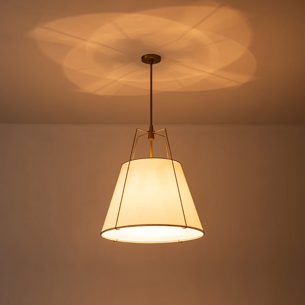 Pendantlightie - Contemporary 4 - Light Conical Linen Tapered Pendant Light - Pendants - Large - Black