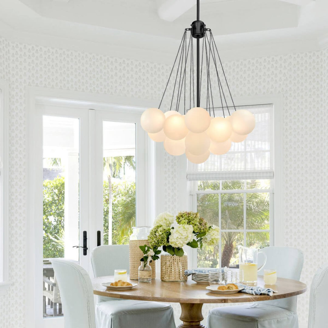 Pendantlightie - Contemporary Glass Bubble Chandelier Light - Chandeliers - 19 Bubbles - Black