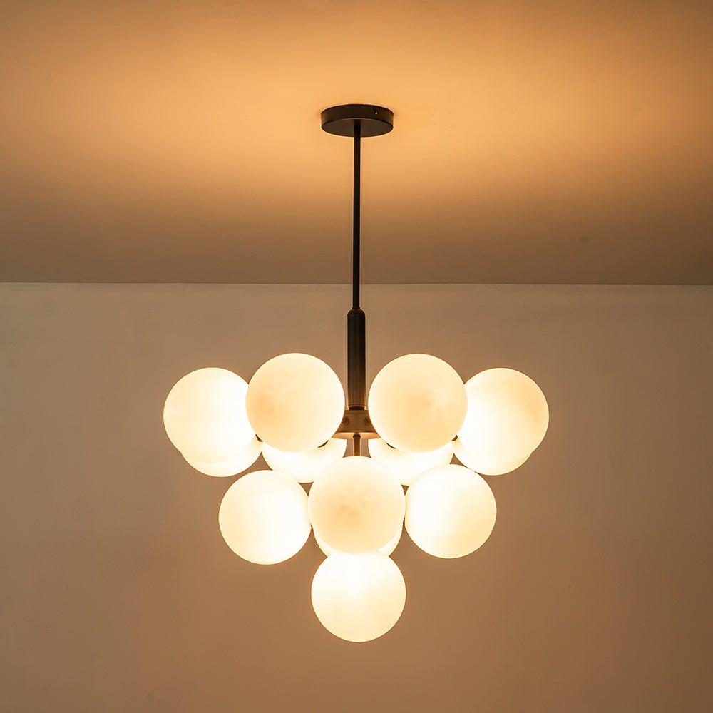 Pendantlightie - Contemporary Glass Bubble Tiered Chandelier - Chandeliers - 5Lt - Brass