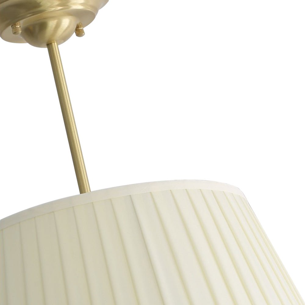 Pendantlightie-Contemporary Pleated Drum Tapered Semi Flush Ceiling Light-Semi Flush Mount-3Lt-