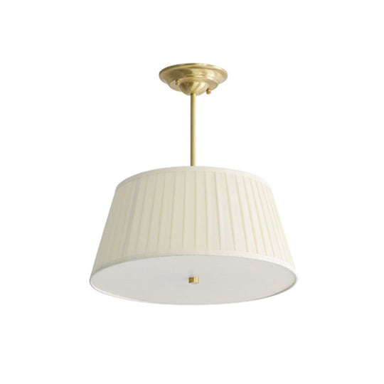 Pendantlightie-Contemporary Pleated Drum Tapered Semi Flush Ceiling Light-Semi Flush Mount-3Lt-