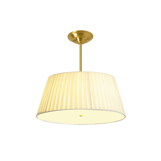 Pendantlightie-Contemporary Pleated Drum Tapered Semi Flush Ceiling Light-Semi Flush Mount-3Lt-