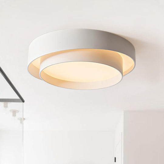 Pendantlightie - Creative Concentric Circle Led Ceiling Light - Flush Mount - Warm White Light - White