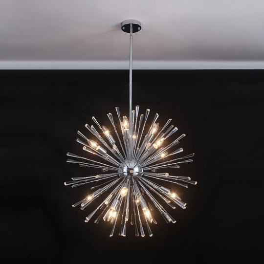 Pendantlightie - Elegant 16 - Light Firework Round Dandelion Crystal Chandelier - Chandeliers - Chrome -