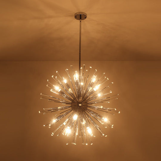 Pendantlightie - Elegant 16 - Light Firework Round Dandelion Crystal Chandelier - Chandeliers - Chrome -