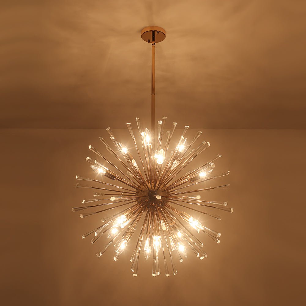 Pendantlightie - Elegant 16 - Light Firework Round Dandelion Crystal Chandelier - Chandeliers - Chrome -