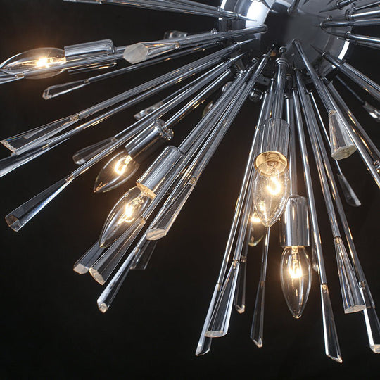 Pendantlightie - Elegant 16 - Light Firework Round Dandelion Crystal Chandelier - Chandeliers - Chrome -