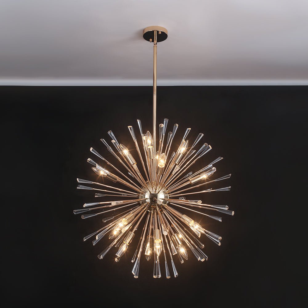 Pendantlightie - Elegant 16 - Light Firework Round Dandelion Crystal Chandelier - Chandeliers - Chrome -