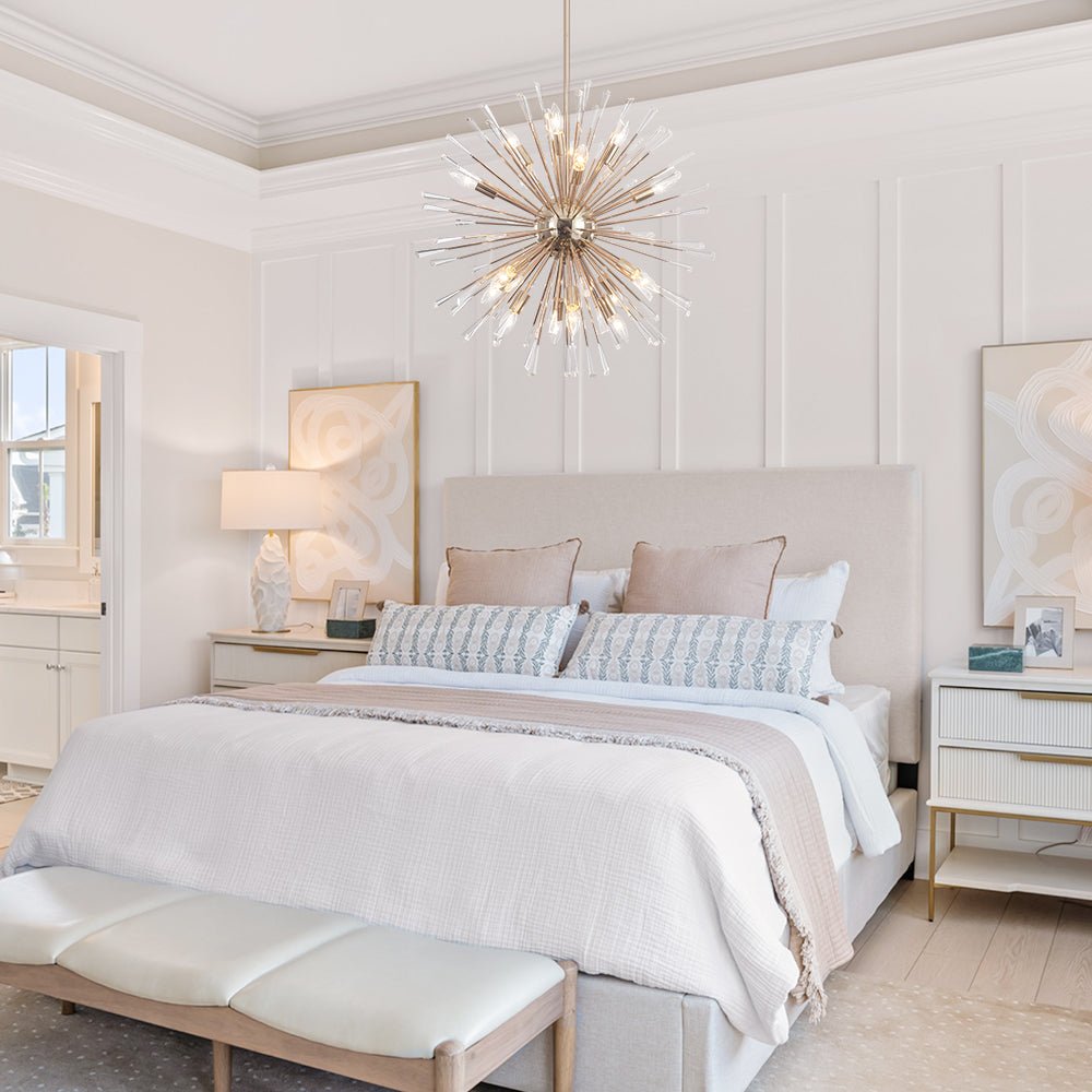 Pendantlightie - Elegant 16 - Light Firework Round Dandelion Crystal Chandelier - Chandeliers - Chrome -