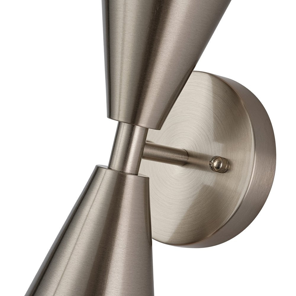 Pendantlightie - Elegant 2 - Light Starry Hourglass Up And Down Cone Wall Light - Wall Light - Nickel -
