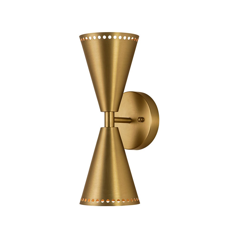 Pendantlightie - Elegant 2 - Light Starry Hourglass Up And Down Cone Wall Light - Wall Light - Nickel -