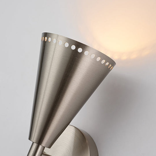 Pendantlightie - Elegant 2 - Light Starry Hourglass Up And Down Cone Wall Light - Wall Light - Nickel -