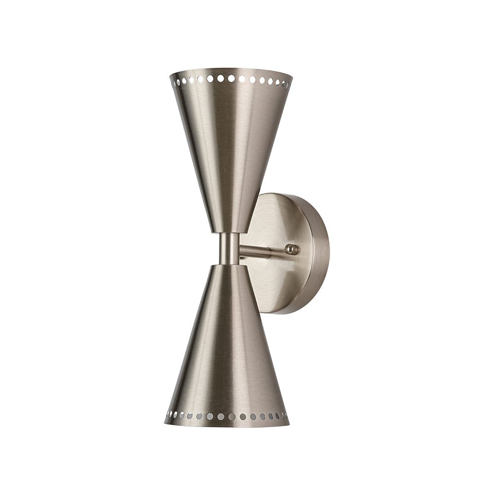 Pendantlightie - Elegant 2 - Light Starry Hourglass Up And Down Cone Wall Light - Wall Light - Nickel -