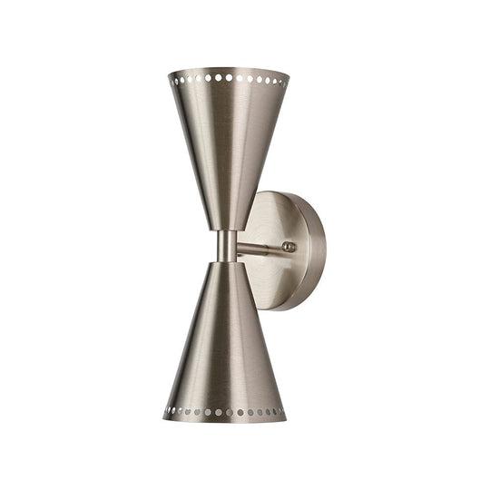 Pendantlightie - Elegant 2 - Light Starry Hourglass Up And Down Cone Wall Light - Wall Light - Nickel -