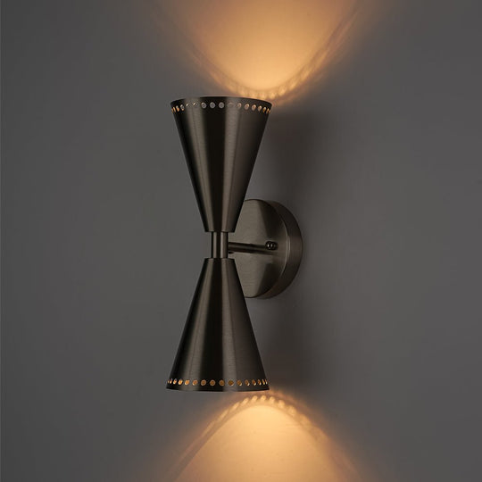 Pendantlightie - Elegant 2 - Light Starry Hourglass Up And Down Cone Wall Light - Wall Light - Nickel -