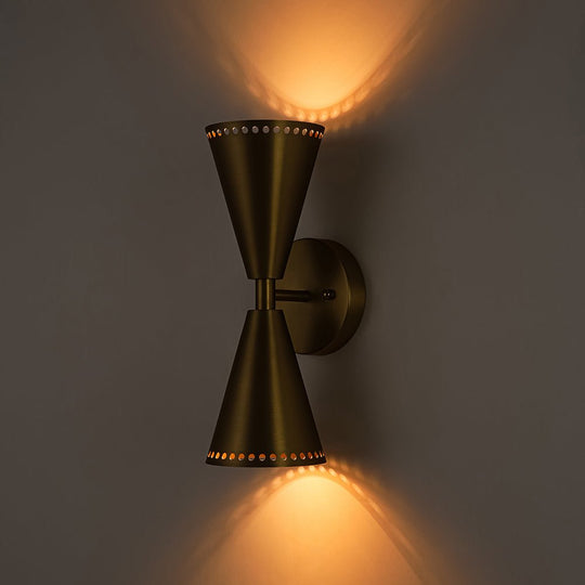 Pendantlightie - Elegant 2 - Light Starry Hourglass Up And Down Cone Wall Light - Wall Light - Nickel -