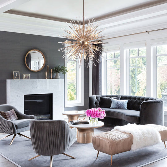 Pendantlightie - Elegant Firework Round Dandelion Crystal Chandelier - Chandeliers - Chrome - 20Lt