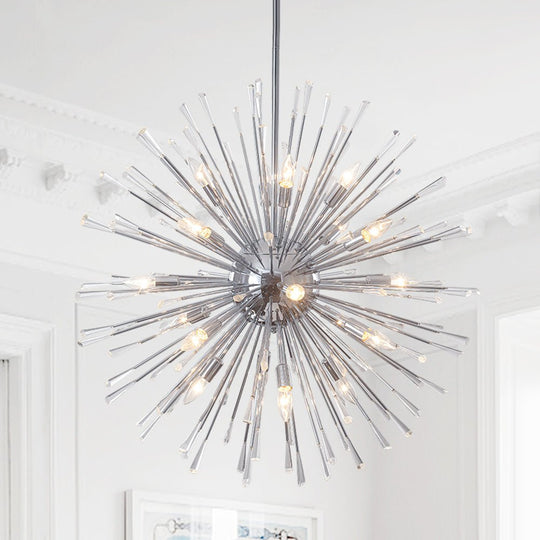 Pendantlightie - Elegant Firework Round Dandelion Crystal Chandelier - Chandeliers - Chrome - 20Lt