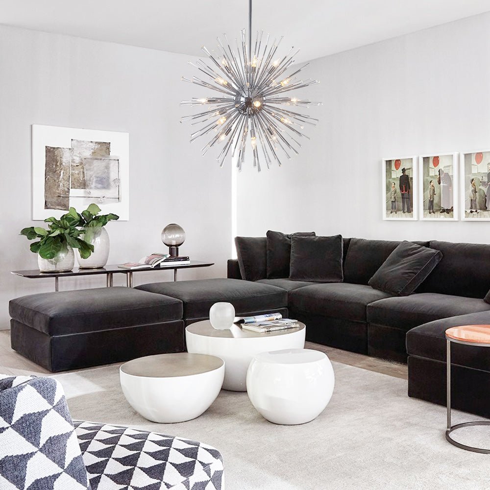 Pendantlightie - Elegant Firework Round Dandelion Crystal Chandelier - Chandeliers - Chrome - 20Lt