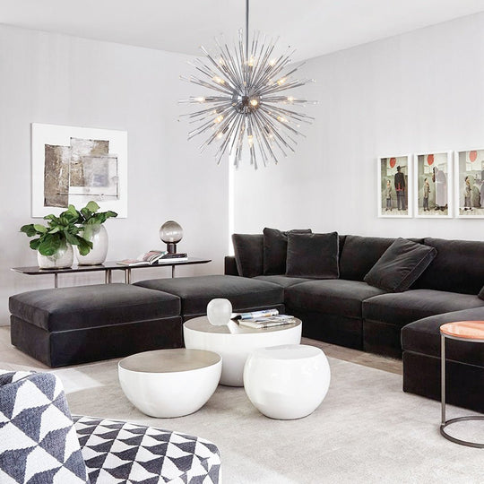 Pendantlightie - Elegant Firework Round Dandelion Crystal Chandelier - Chandeliers - Chrome - 20Lt