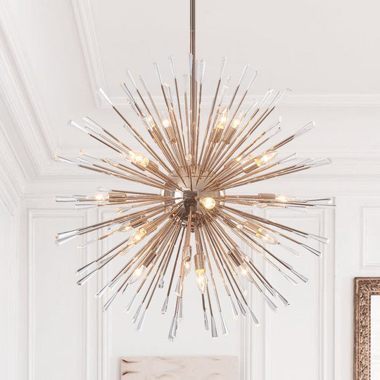 Pendantlightie - Elegant Firework Round Dandelion Crystal Chandelier - Chandeliers - Gold - 20Lt