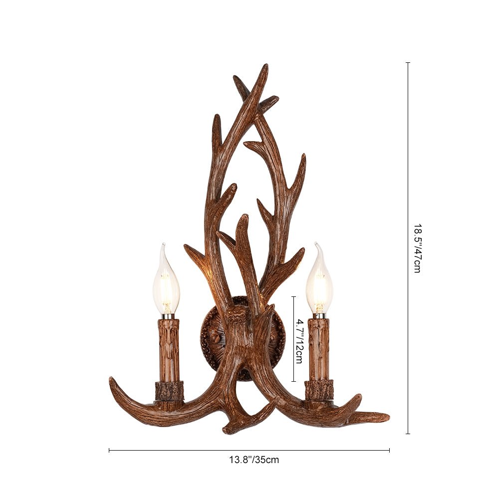 Pendantlightie - Farmhouse 2 - Light Antler Shaped Deer Horn Wall Light - Wall Light - White -