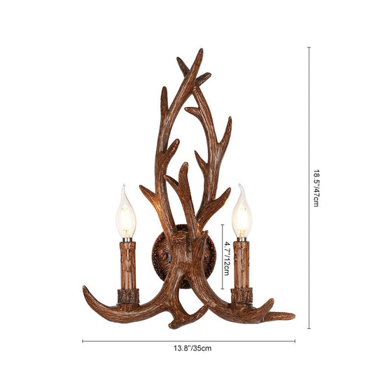 Pendantlightie - Farmhouse 2 - Light Antler Shaped Deer Horn Wall Light - Wall Light - White -