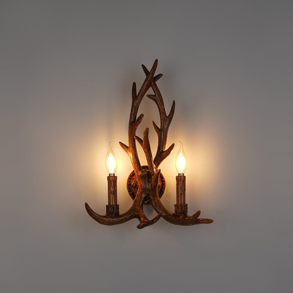 Pendantlightie - Farmhouse 2 - Light Antler Shaped Deer Horn Wall Light - Wall Light - White -
