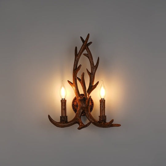 Pendantlightie - Farmhouse 2 - Light Antler Shaped Deer Horn Wall Light - Wall Light - White -