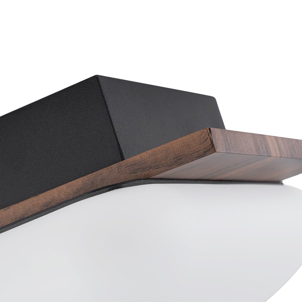 Pendantlightie - Farmhouse 3 - Light Square Wooden Grain LED Semi Flush Mount With Shade - Semi Flush Mount - Walnut Grain -