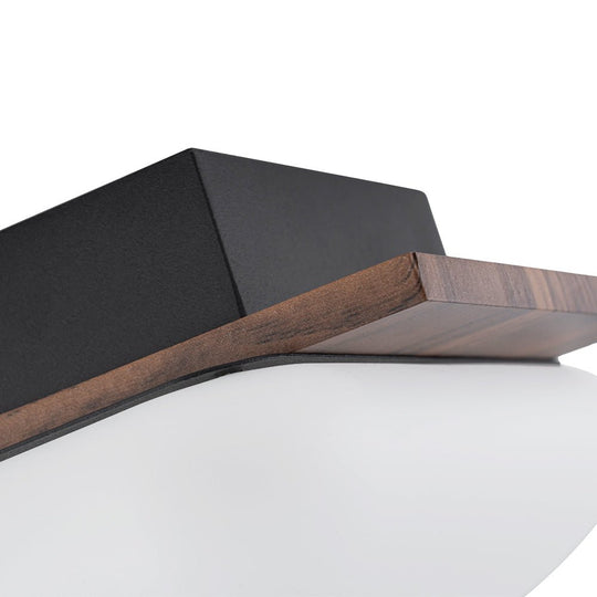 Pendantlightie - Farmhouse 3 - Light Square Wooden Grain LED Semi Flush Mount With Shade - Semi Flush Mount - Walnut Grain -