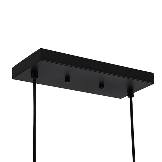 Pendantlightie - Farmhouse 5 - Light Kitchen Island Wood Accents Rectangular Chandelier - Chandeliers - Black -