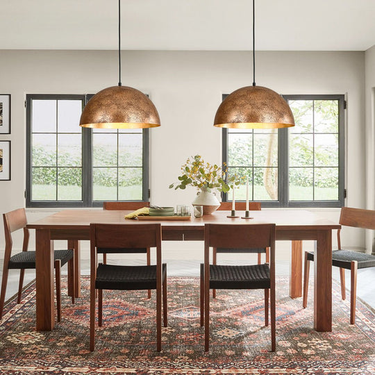 Pendantlightie - Farmhouse Industrial 1 - Light Metal Dome Pendant Light - Pendants - White -