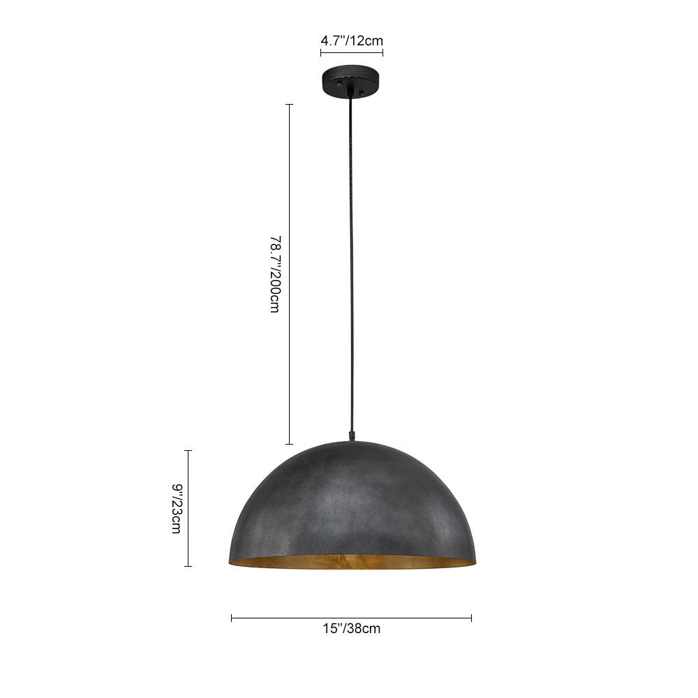 Pendantlightie - Farmhouse Industrial 1 - Light Metal Dome Pendant Light - Pendants - White -